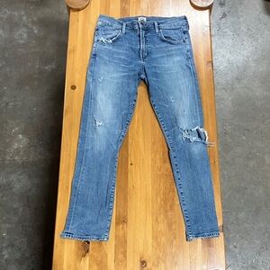 Citizens Of Humanity Blue Distressed Skinny Jeans